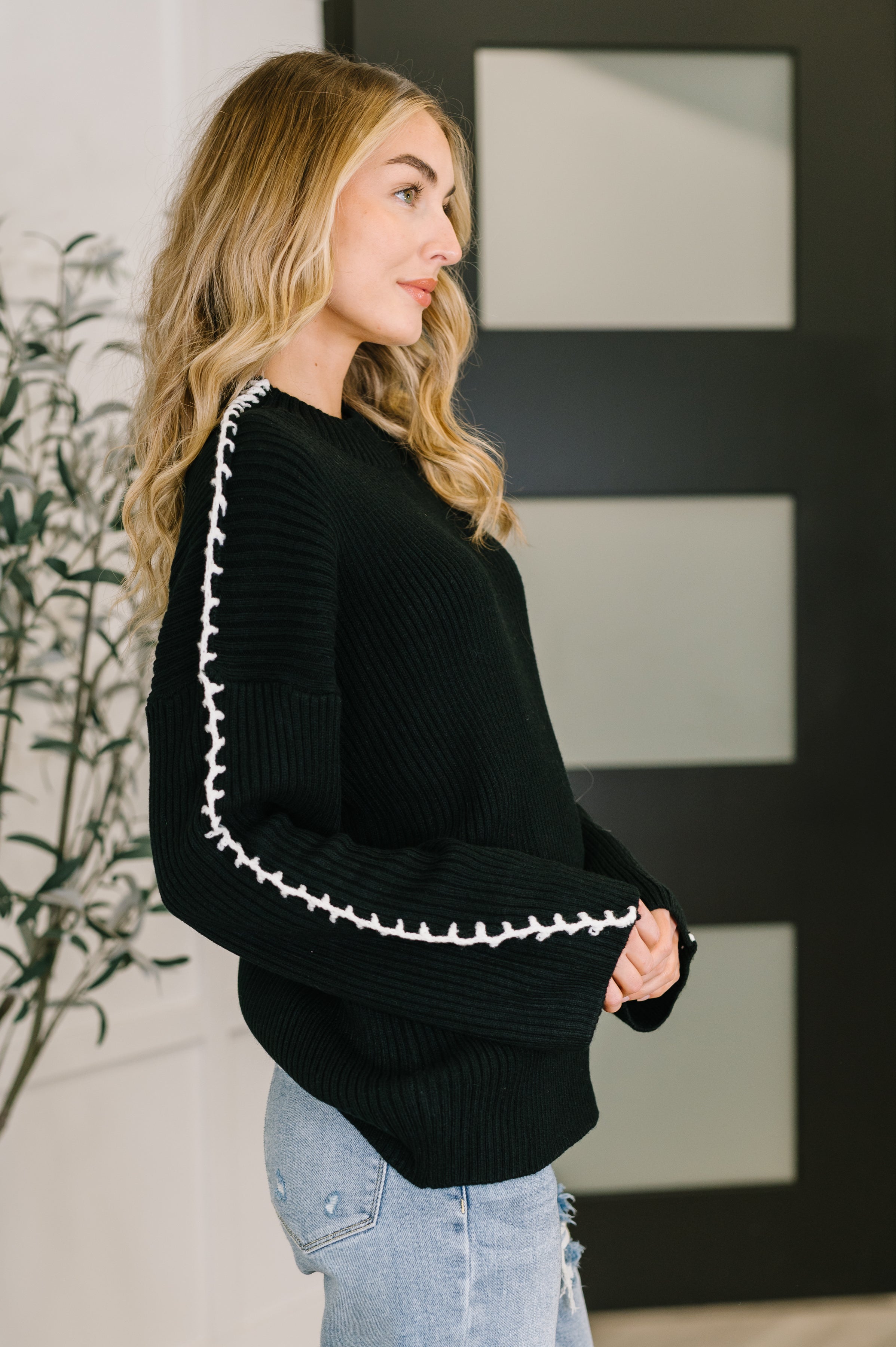 Haptics One Stitch at a Time Pullover in Black Womens