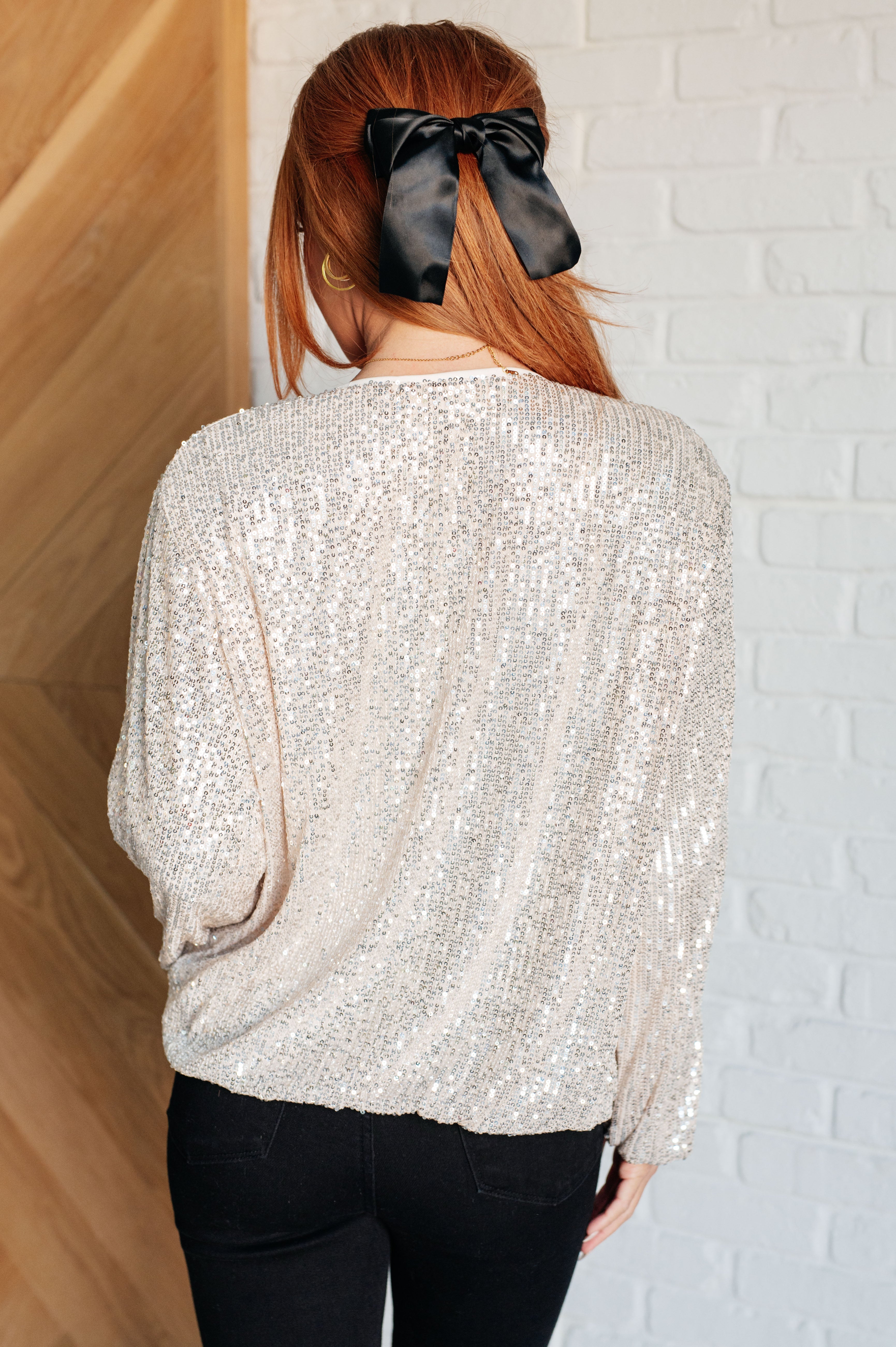 One Eleven North One in Twenty Sequin Jacket in Champagne Layers
