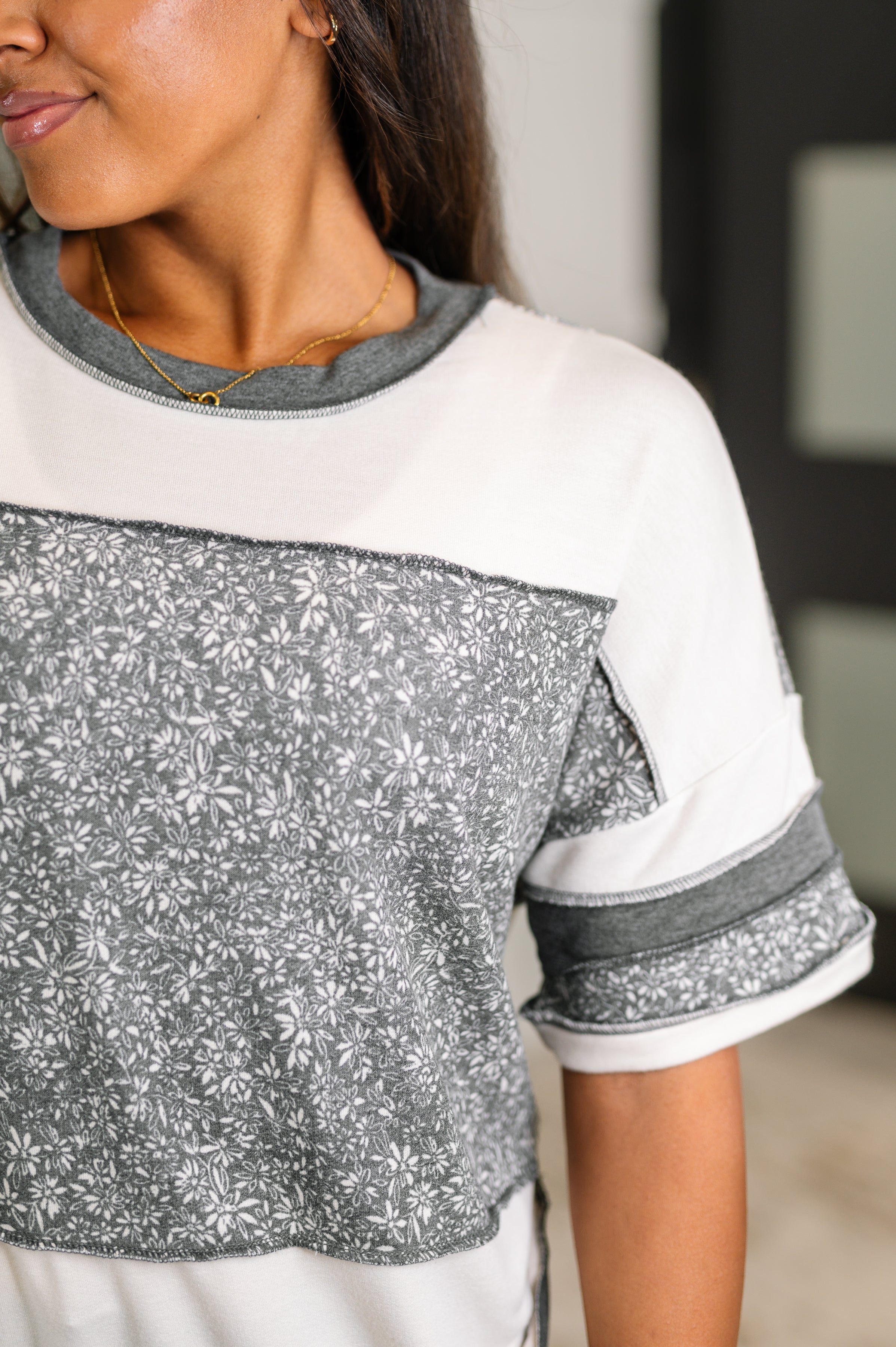 Haptics Patch Me If You Can Drop Shoulder Top Womens