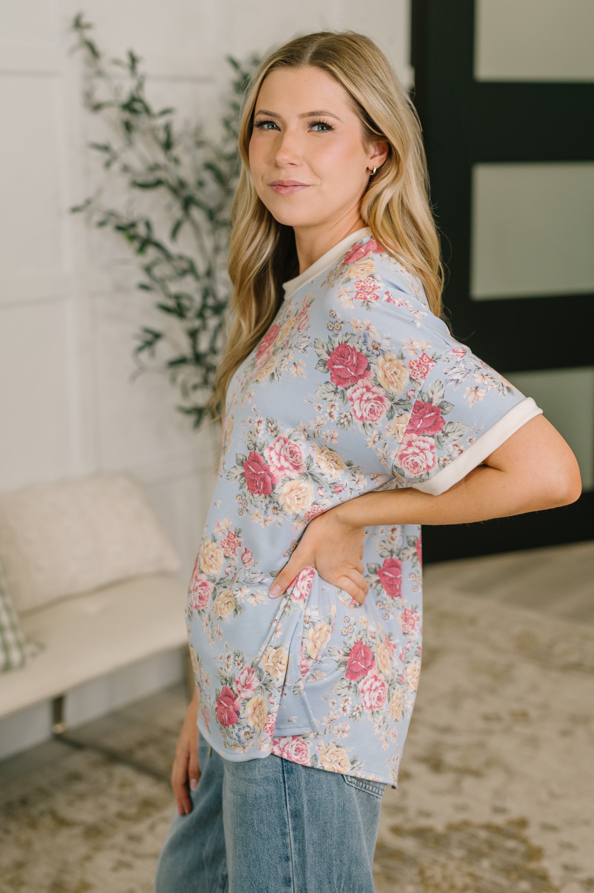 Perfect Season Floral Print Relaxed Tee Womens