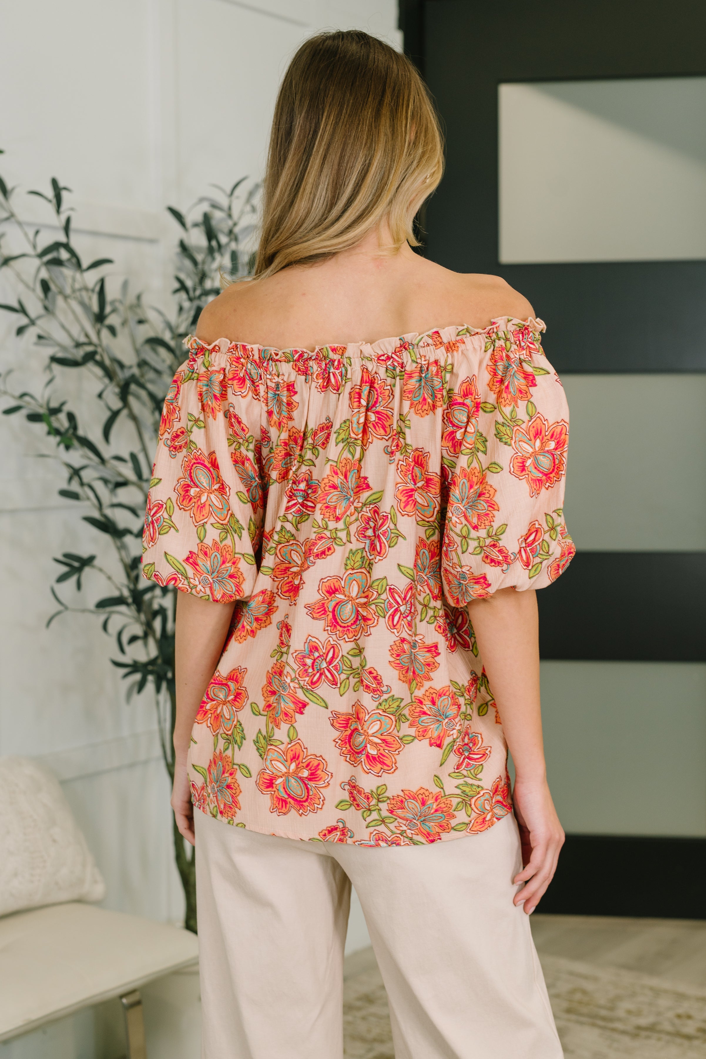Easel Petal Perfect Off the Shoulder Blouse Womens
