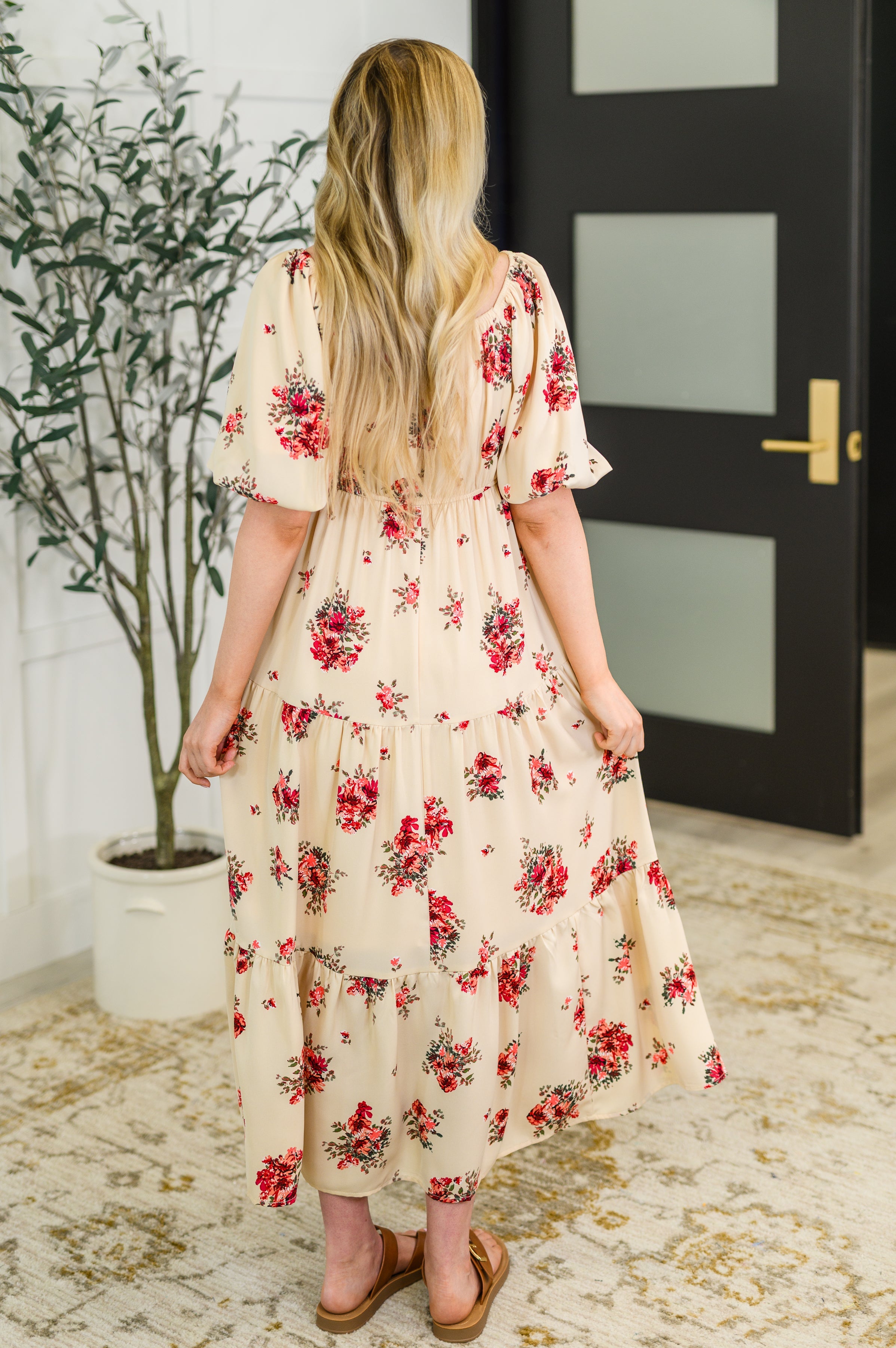 Polagram Petals & Postcards Balloon Sleeve Dress Womens