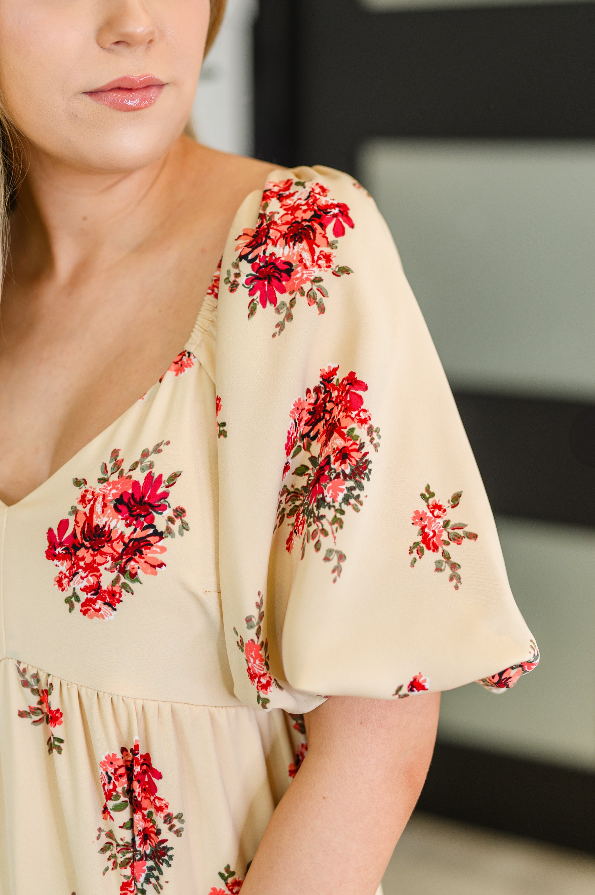 Polagram Petals & Postcards Balloon Sleeve Dress Womens