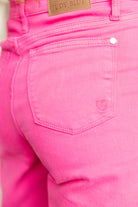 Judy Blue Barbara High Rise Hot Pink Garment Dyed 90's Straight Jeans Jeans