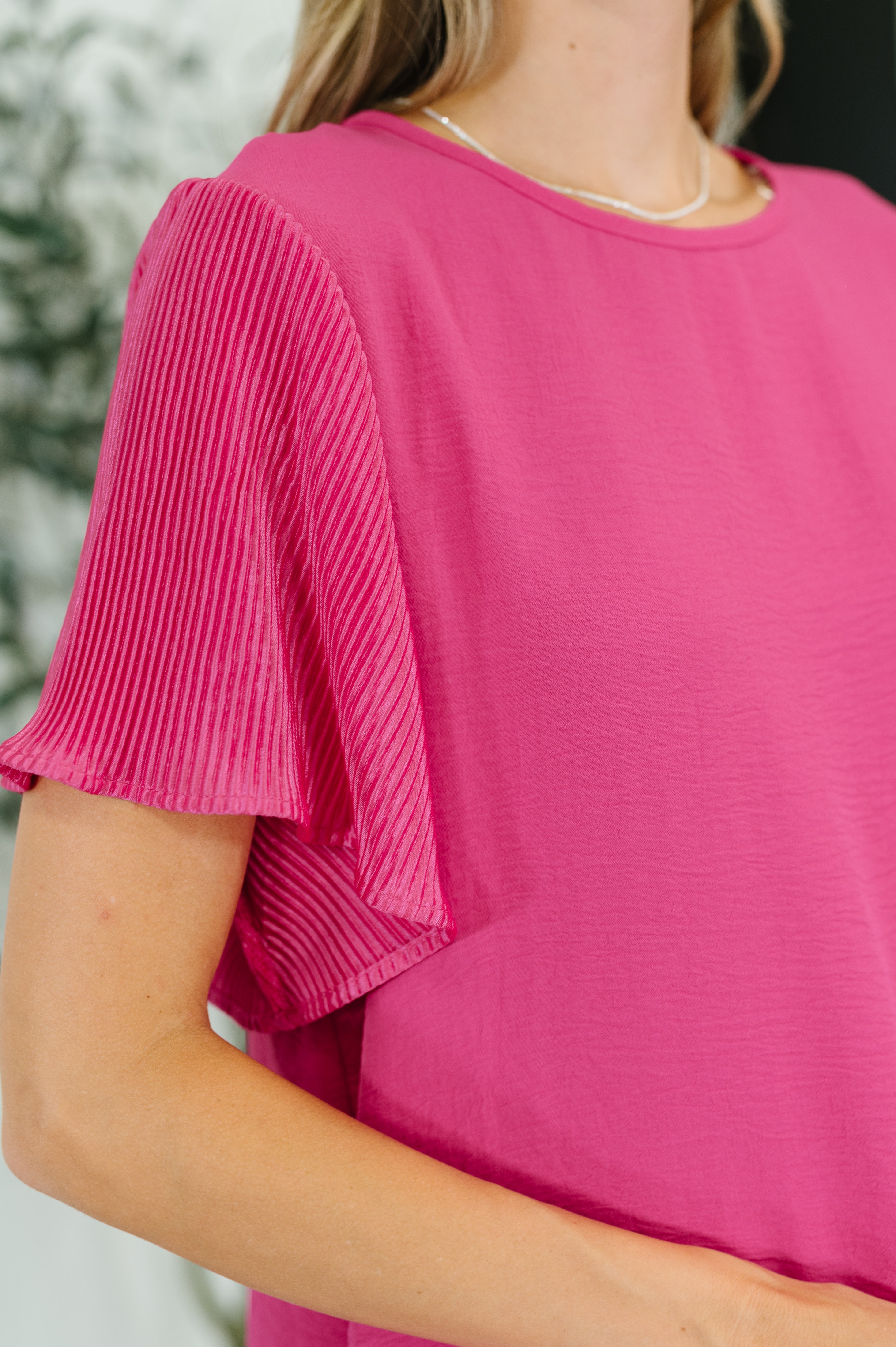 Now N Forever Pink and Perfect Ruffle Sleeve Top Tops