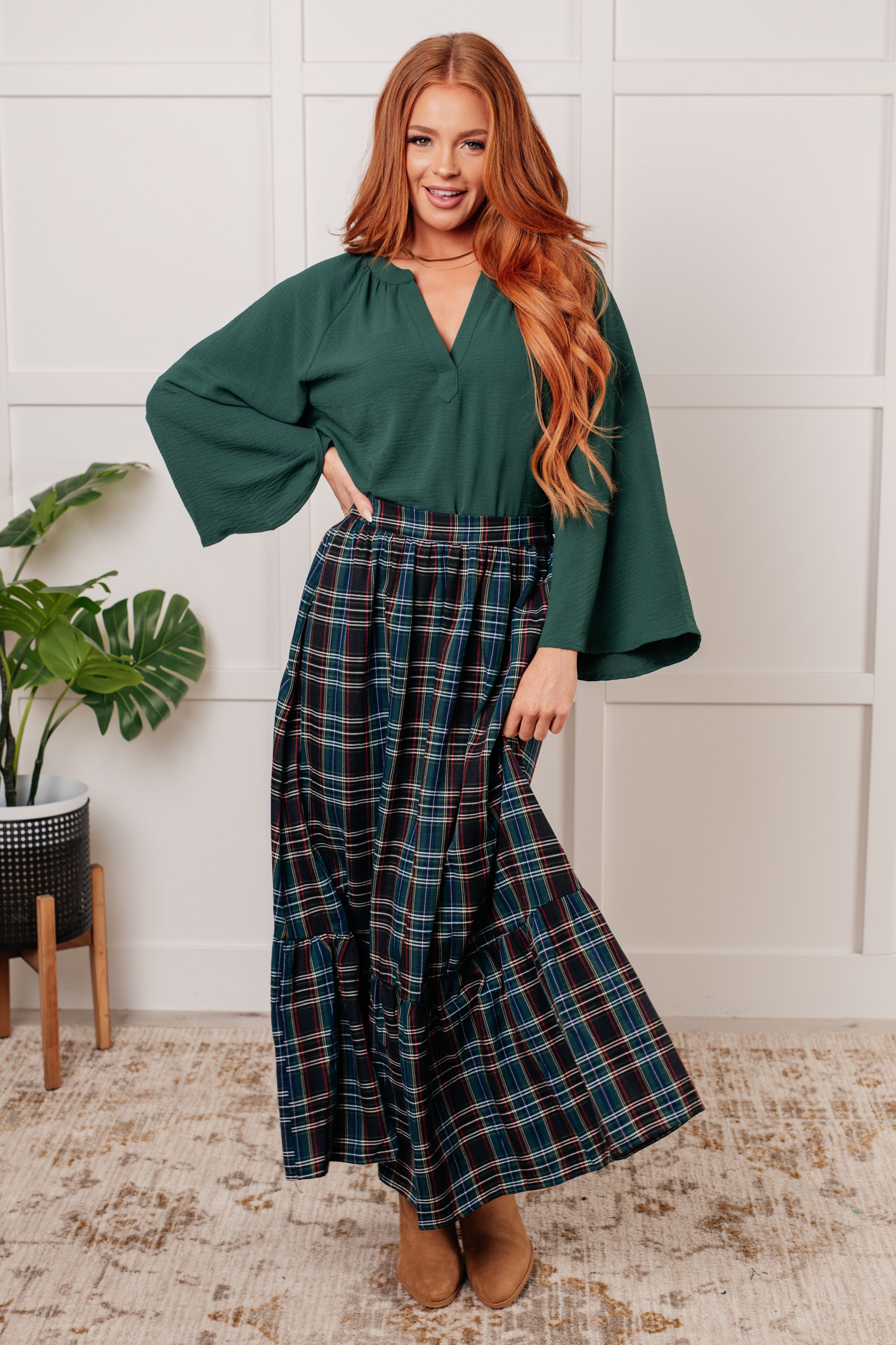Jodifl Plaid Perfection Maxi Skirt Bottoms