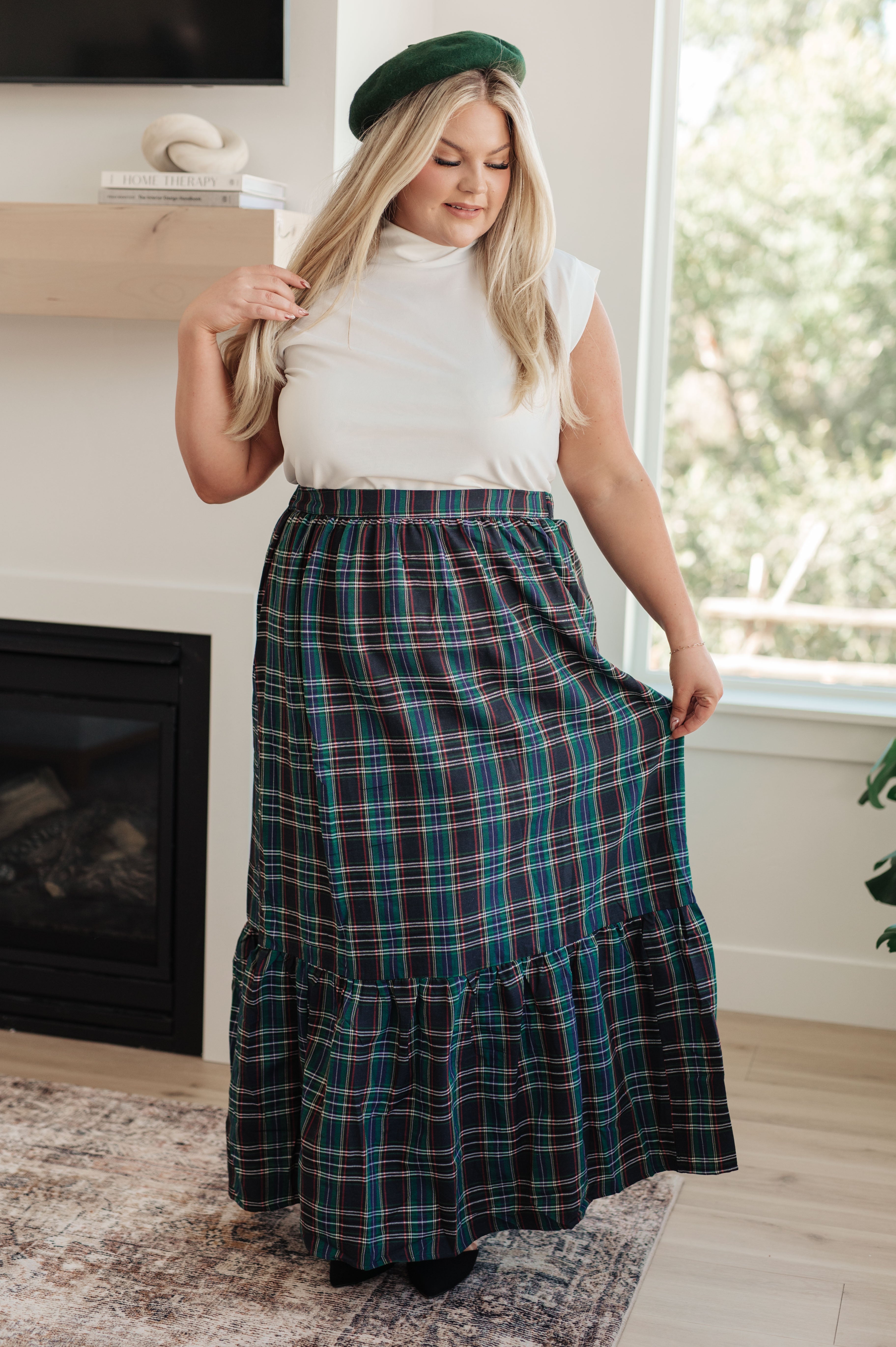 Jodifl Plaid Perfection Maxi Skirt Bottoms