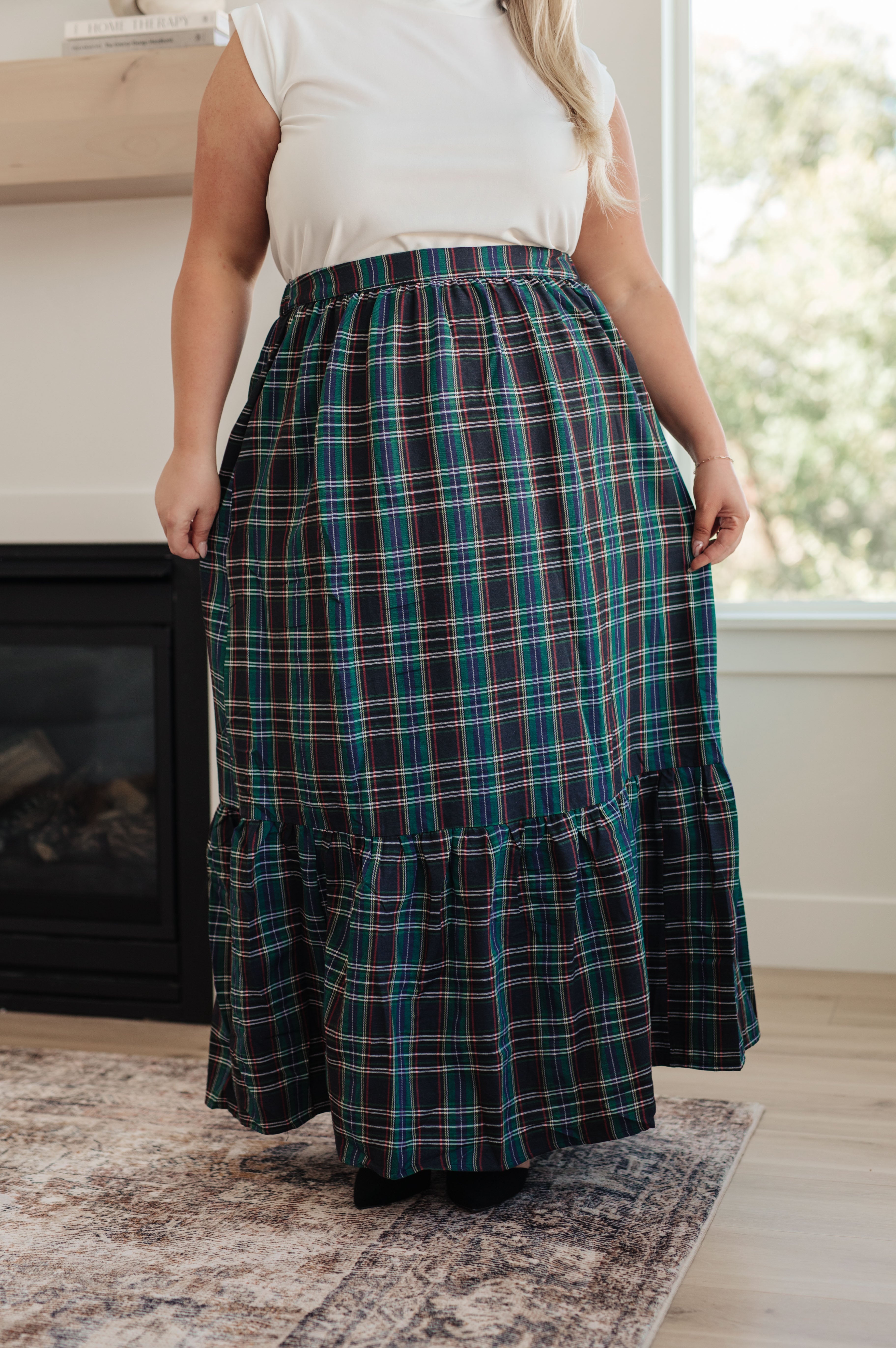Jodifl Plaid Perfection Maxi Skirt Bottoms