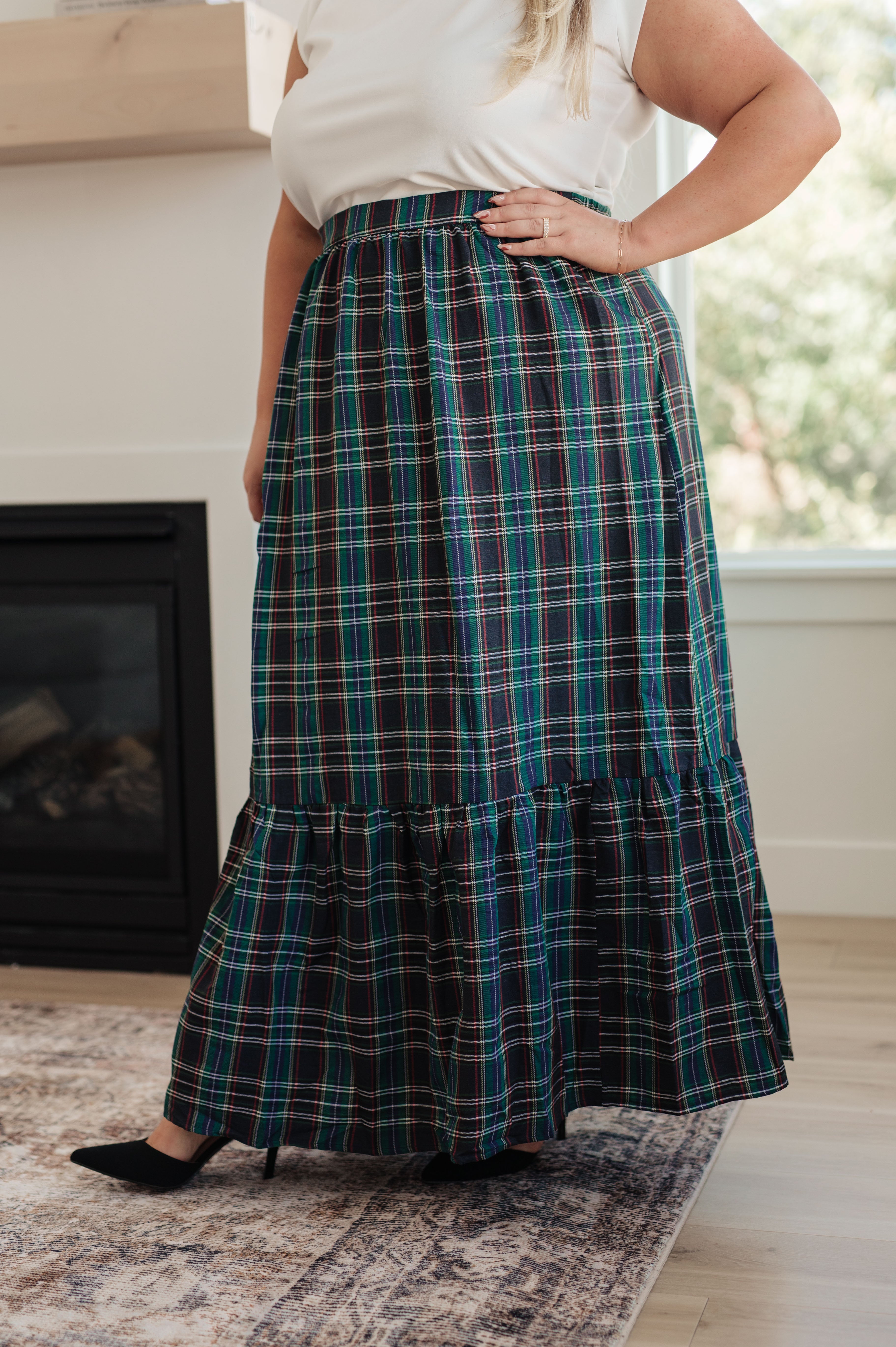 Jodifl Plaid Perfection Maxi Skirt Bottoms