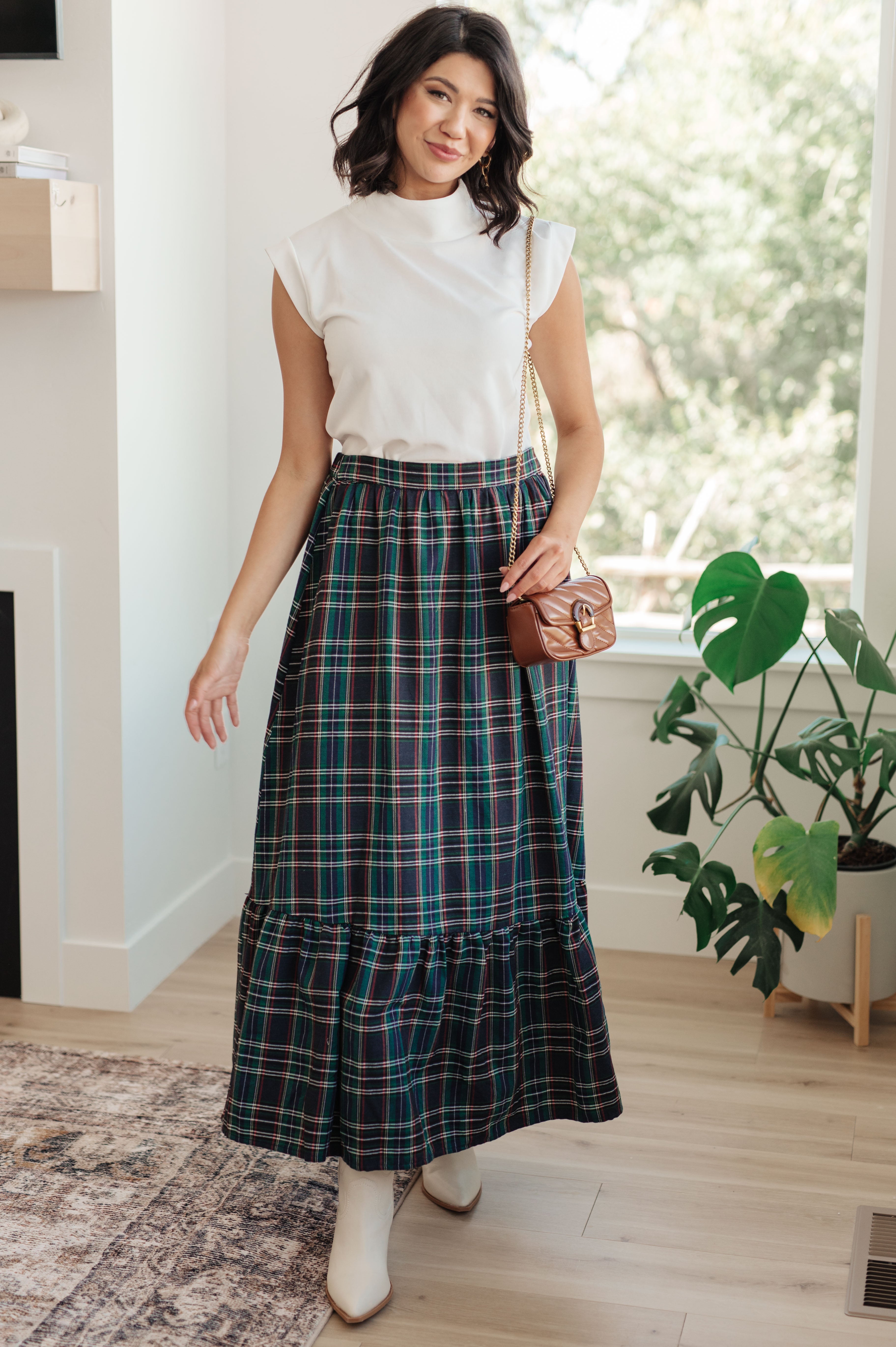 Jodifl Plaid Perfection Maxi Skirt Bottoms