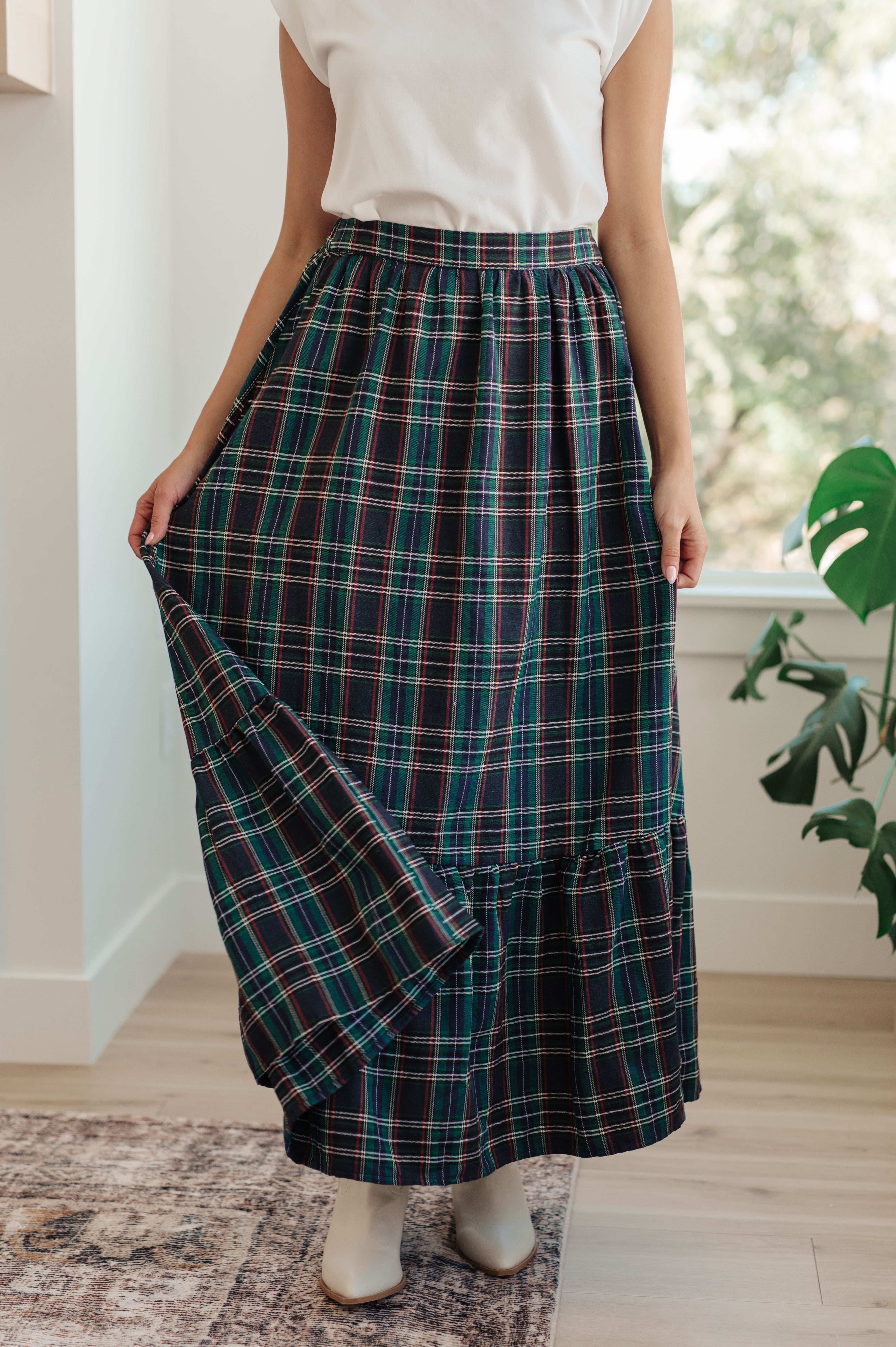 Jodifl Plaid Perfection Maxi Skirt Bottoms