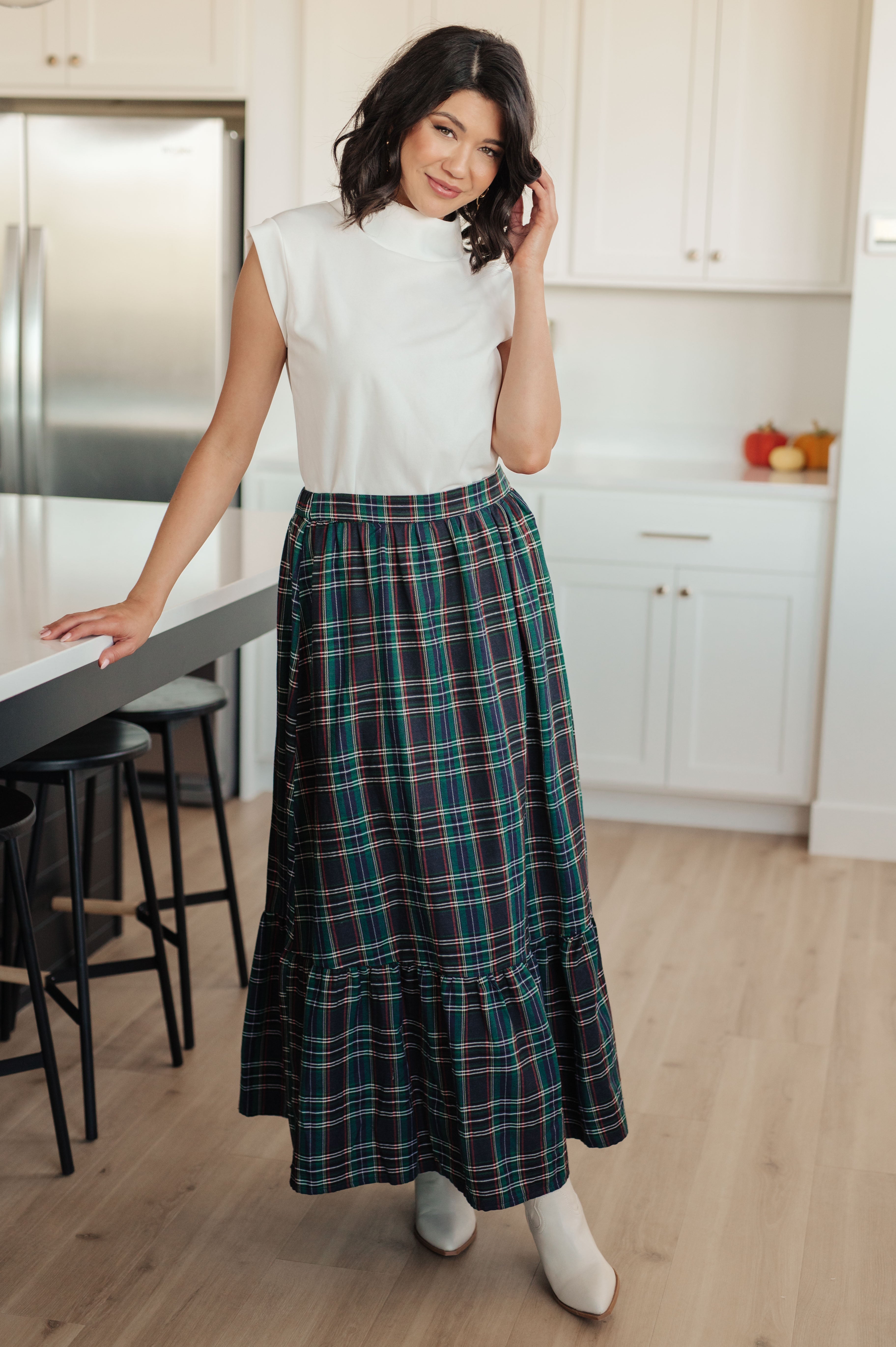 Jodifl Plaid Perfection Maxi Skirt Bottoms