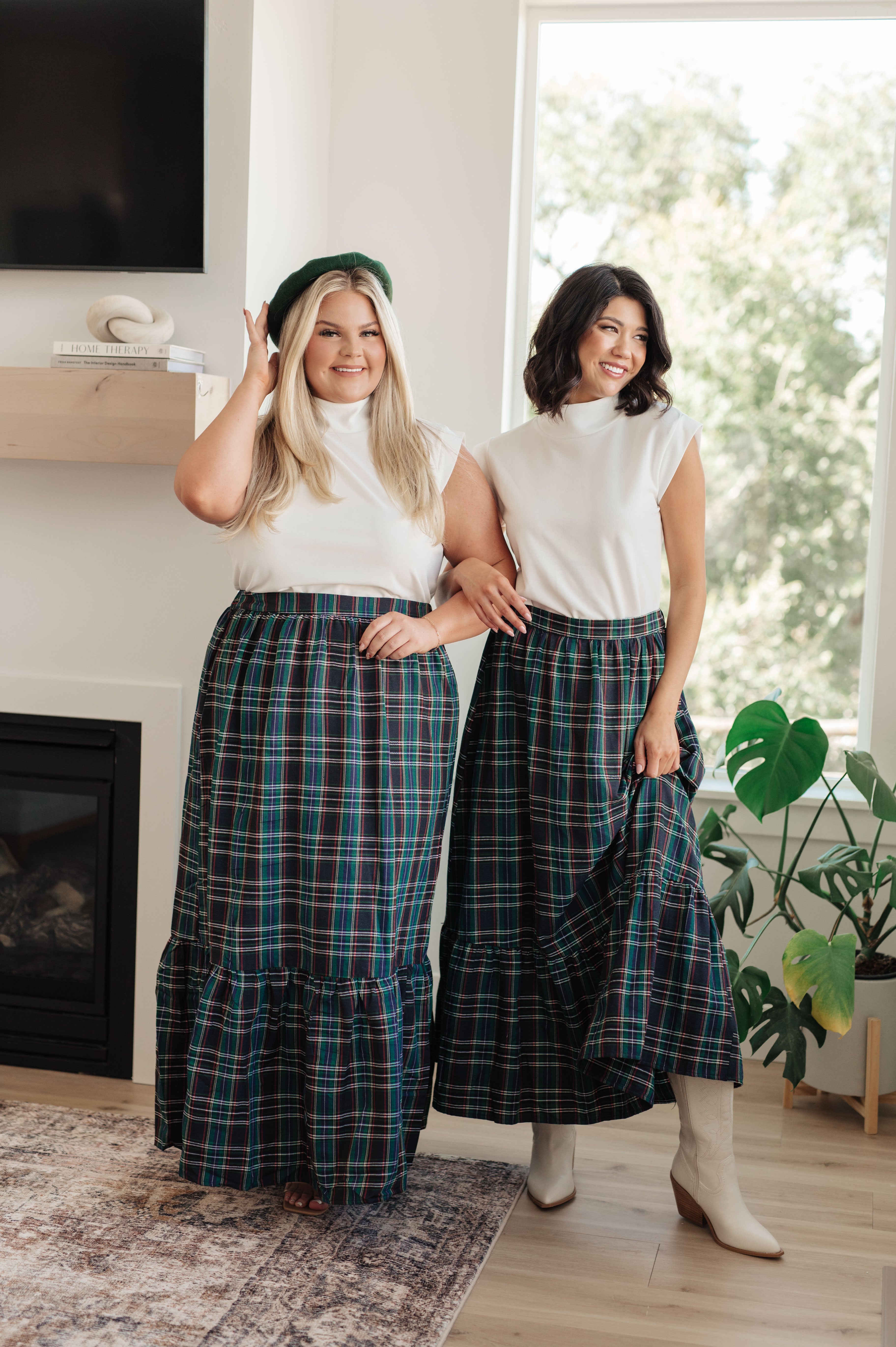 Jodifl Plaid Perfection Maxi Skirt Bottoms