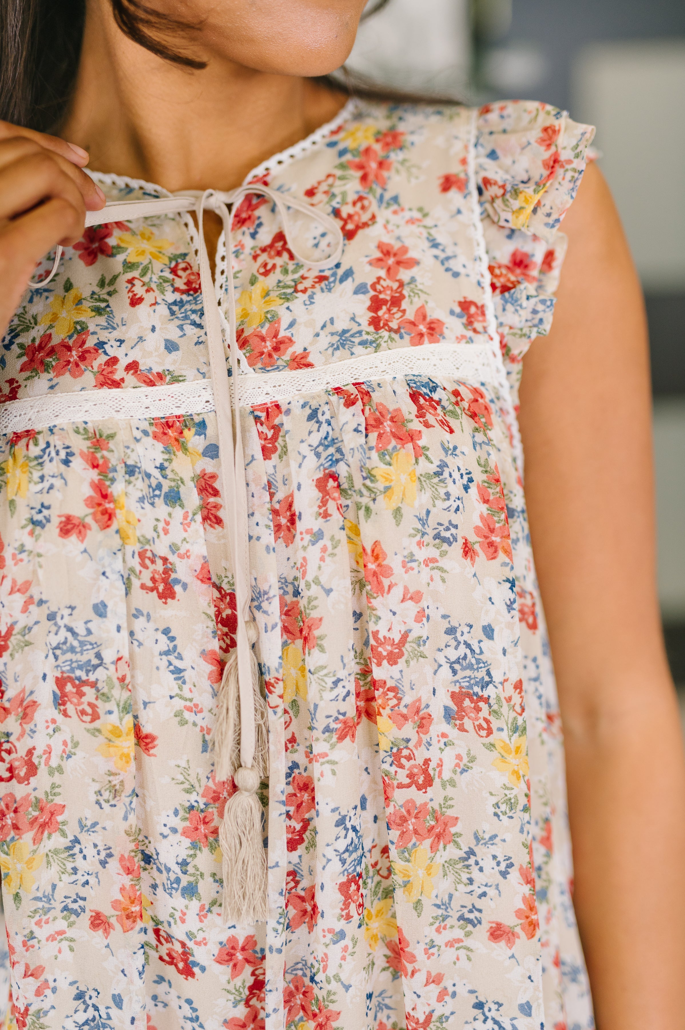 Precisely Me Smock Midi Dress Womens