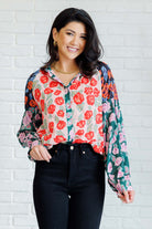 One Eleven North Presupposed Ideas Mixed Print Button Up Blouse Blouses