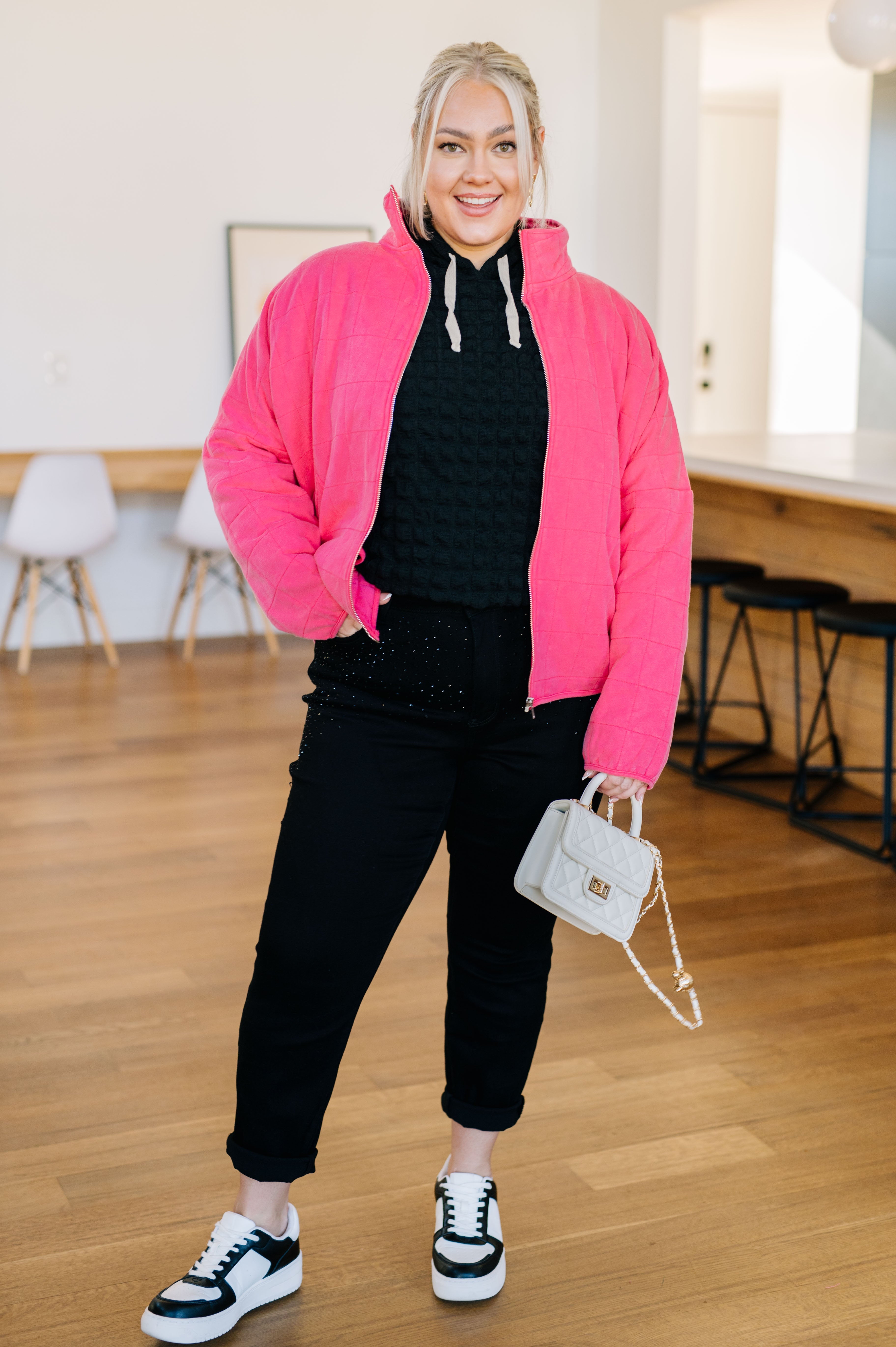 Davi & Dani Pink Quilted and Covered Quilted Jacket Layers