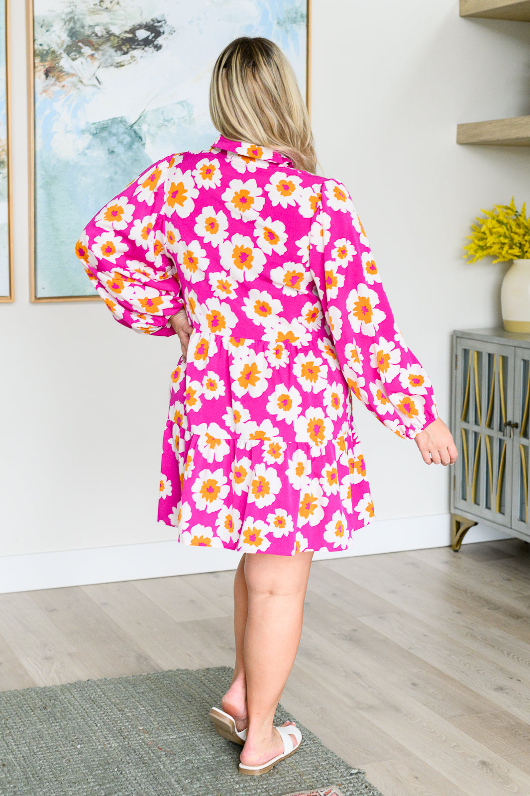 GeeGee Magnificently Mod Floral Shirt Dress Dresses