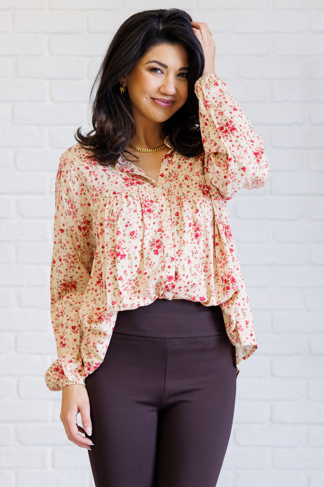 Andree by Unit Reap What You Sow Button Down Blouses