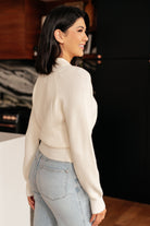 One Eleven North Requisite Request Surplice Crop Beige Sweater Tops