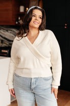 One Eleven North Requisite Request Surplice Crop Beige Sweater Tops