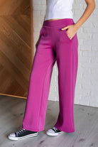 Dear Scarlett Resort Travel Wide Leg Crop Pant in Magenta Pants