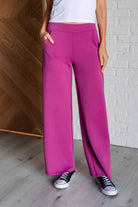Dear Scarlett Resort Travel Wide Leg Crop Pant in Magenta Pants