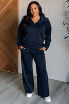 Dear Scarlett Resort Travel Wide Leg Crop Pant in Navy Pants