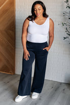 Dear Scarlett Resort Travel Wide Leg Crop Pant in Navy Pants
