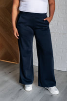 Dear Scarlett Resort Travel Wide Leg Crop Pant in Navy Pants