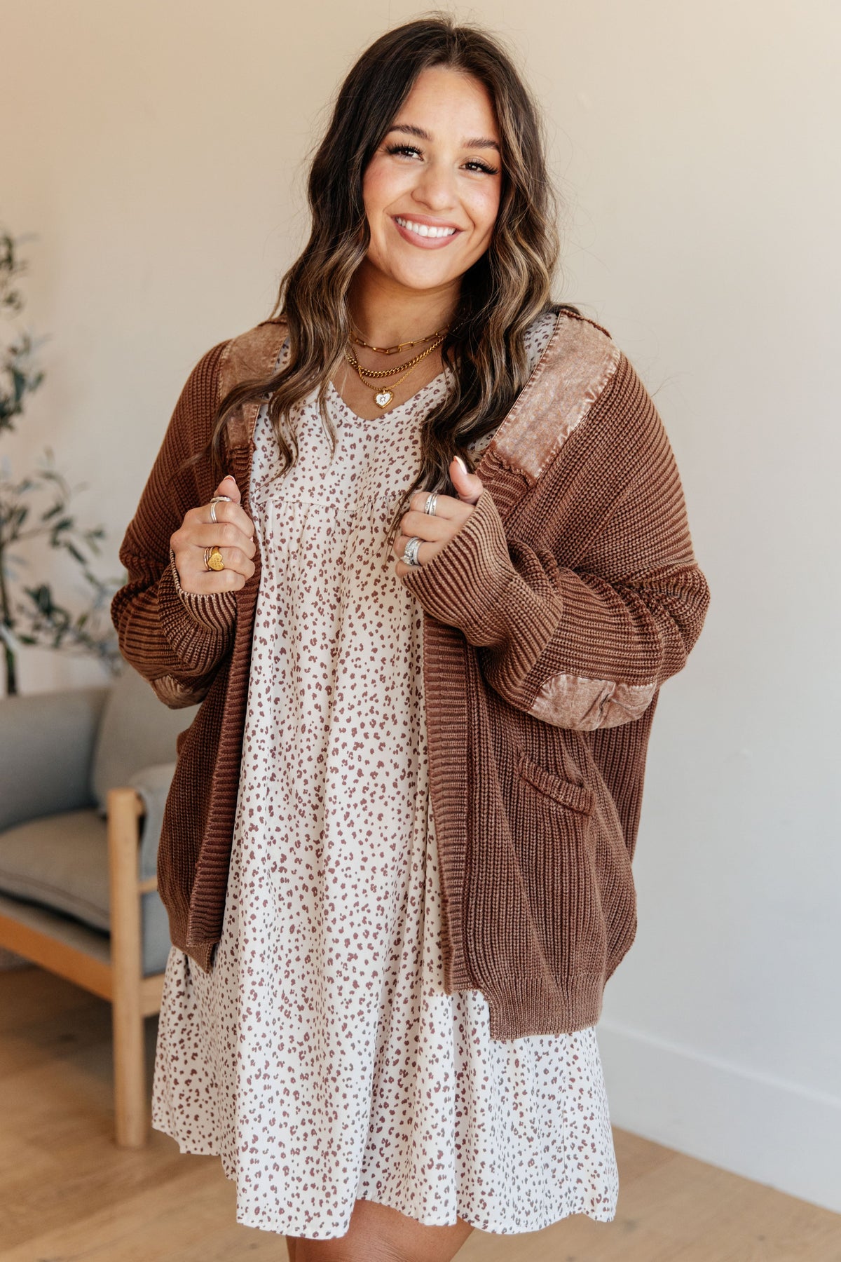 Heyson That I Can Work With Grandpa Brown Mineral Washed Cardigan Layers