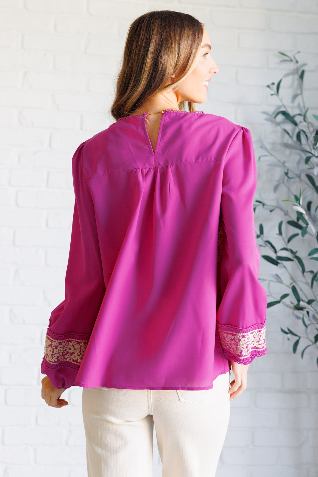 Andree by Unit Rodeo Queen Embroidered FuchsiaBlouse Blouses