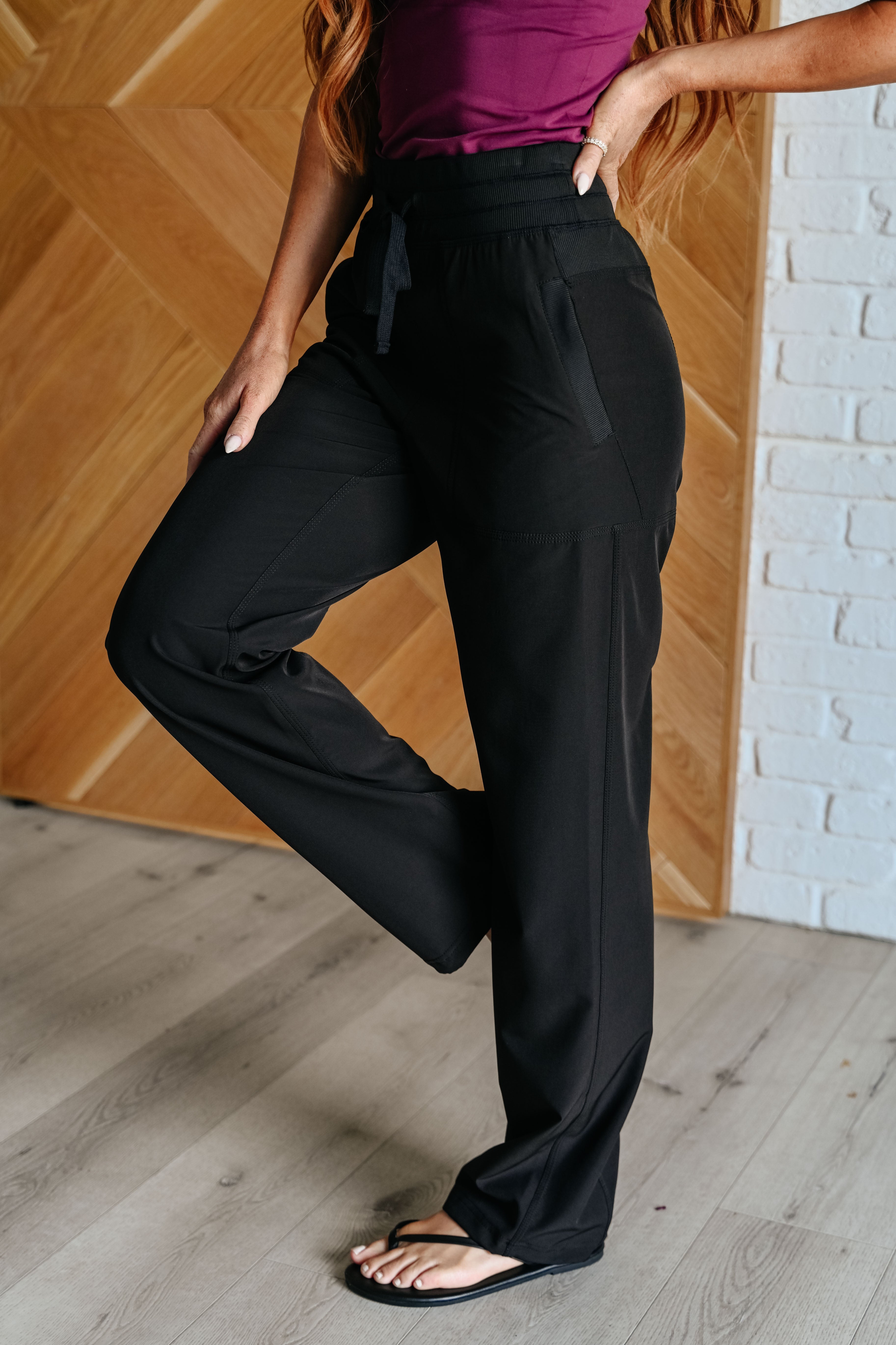 Rae Mode Runner's High Drawstring Joggers in Black Pants