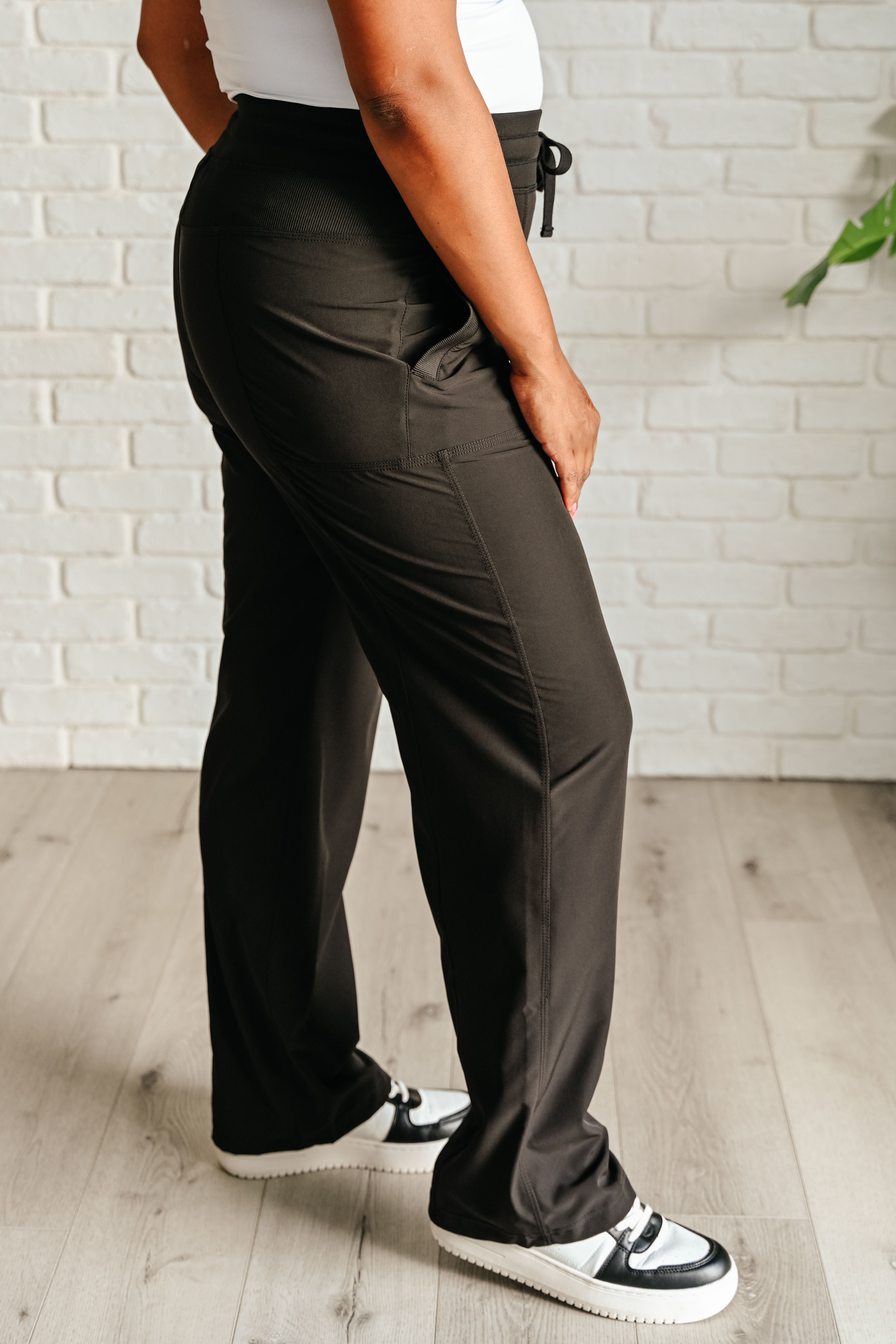 Rae Mode Runner's High Drawstring Joggers in Black Pants