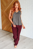 Rae Mode Runner's High Drawstring Joggers in Red Merlot Athleisure