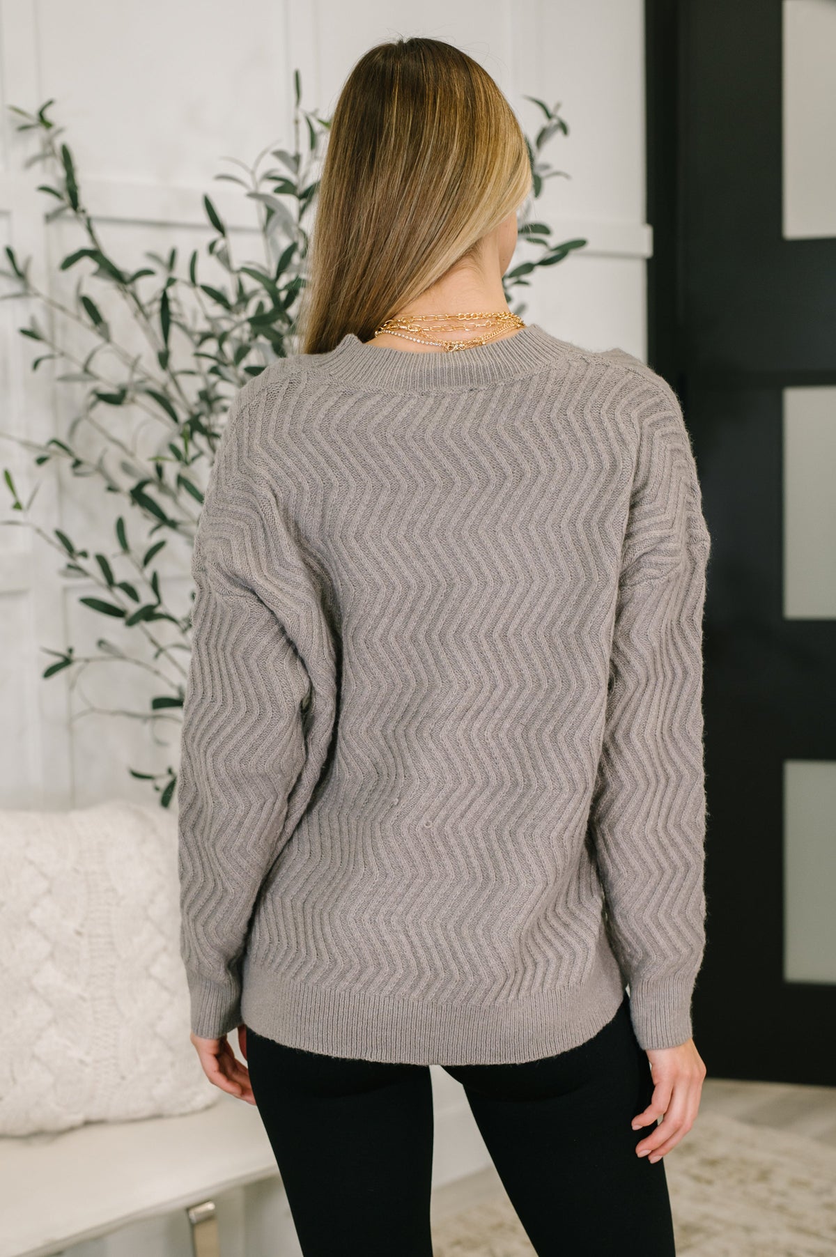 Timing Rush of Joy Textured Long Sleeve Top Womens