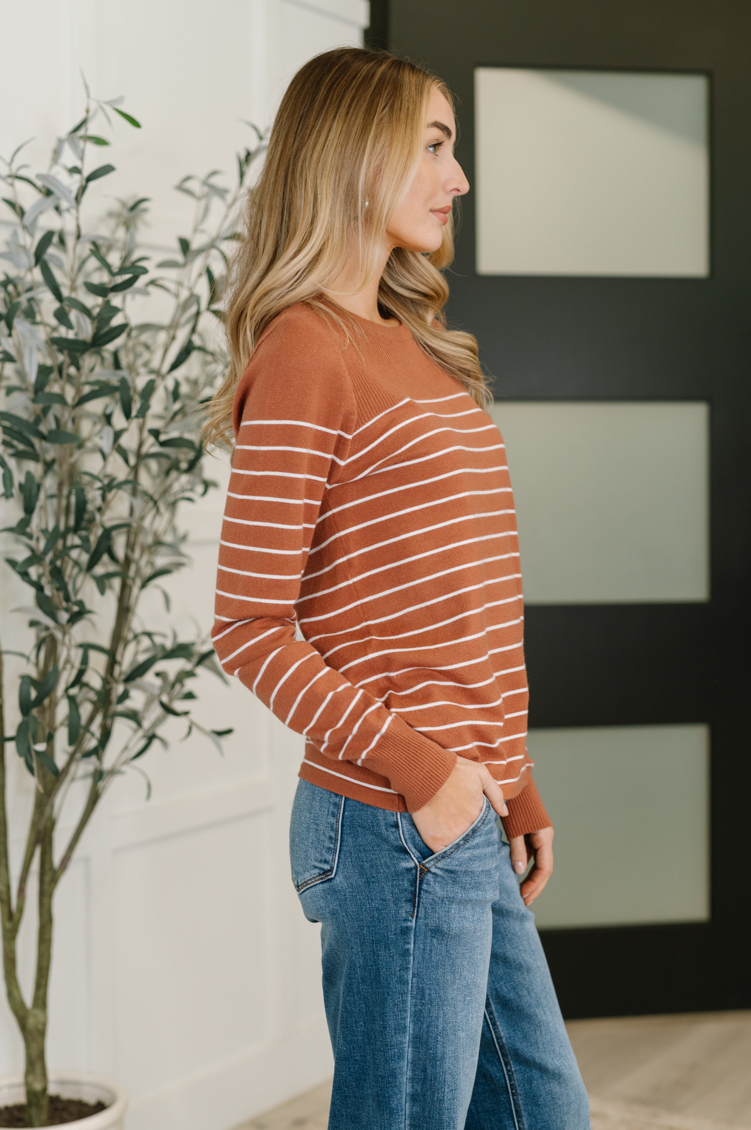 Rust Revival Long Sleeve Knit Top Womens