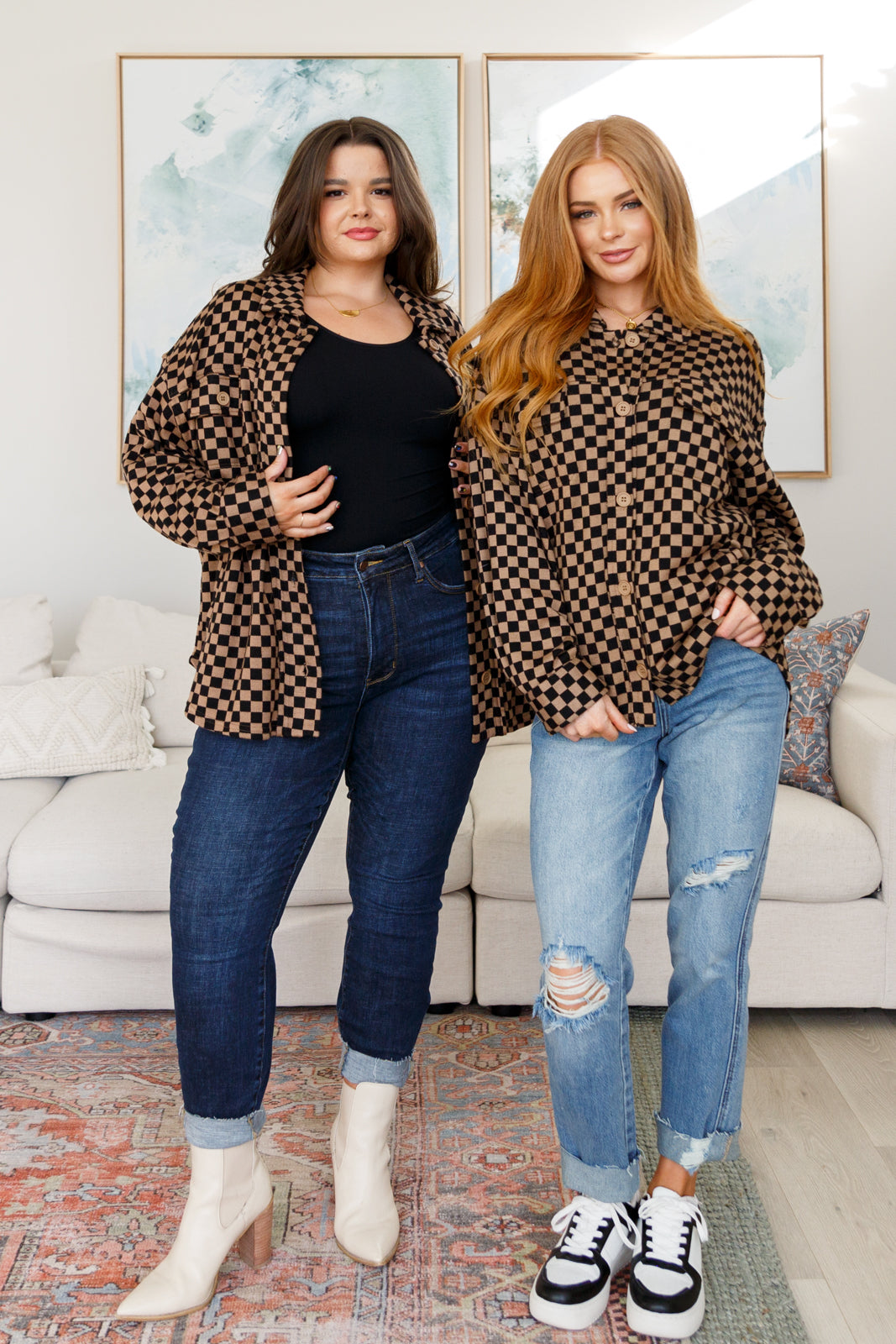 Very Safe Secrets Checkered Shacket Layers