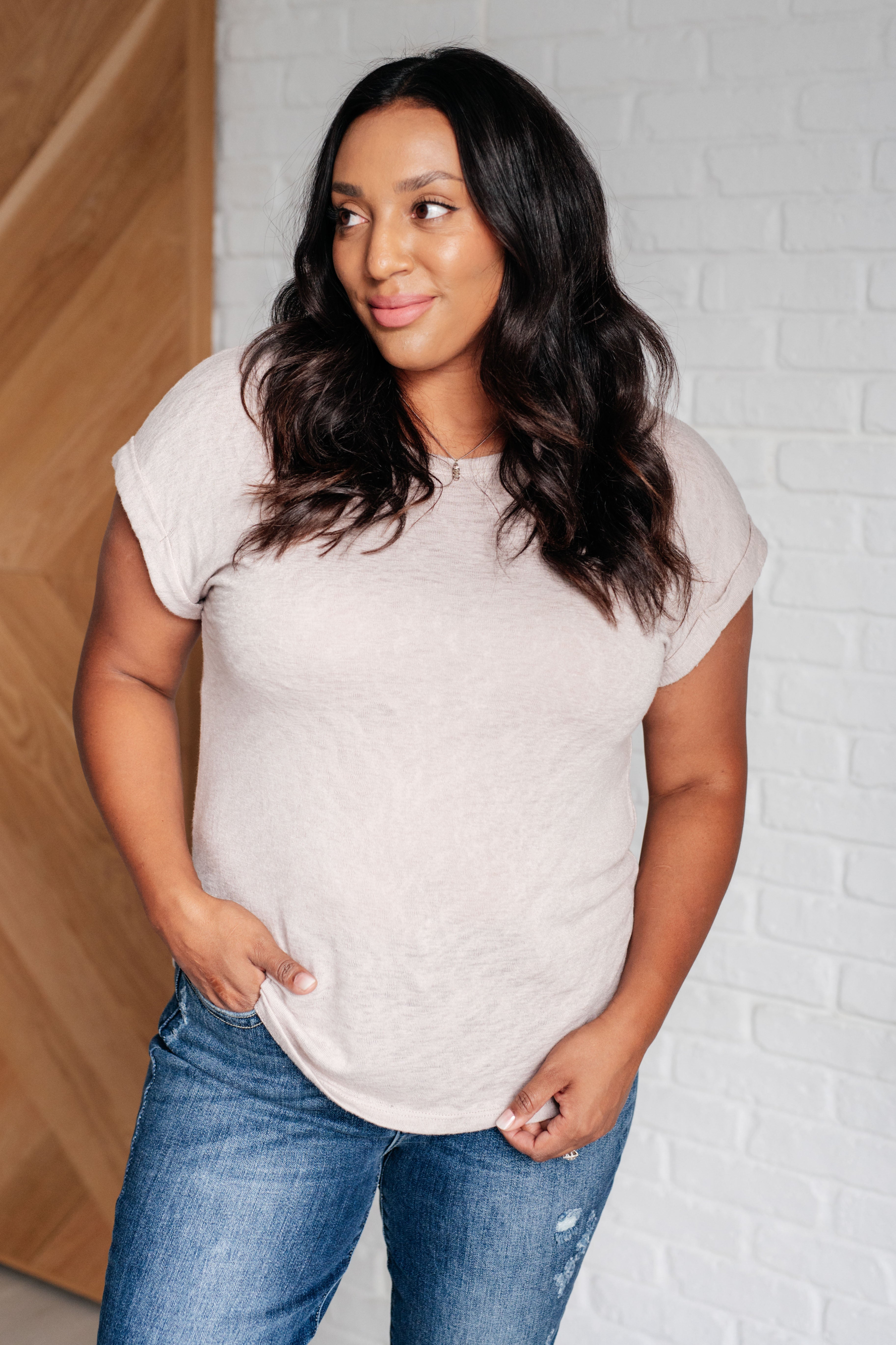 Wasabi + Mint Selfishly Mine T-Shirt in Taupe Tops