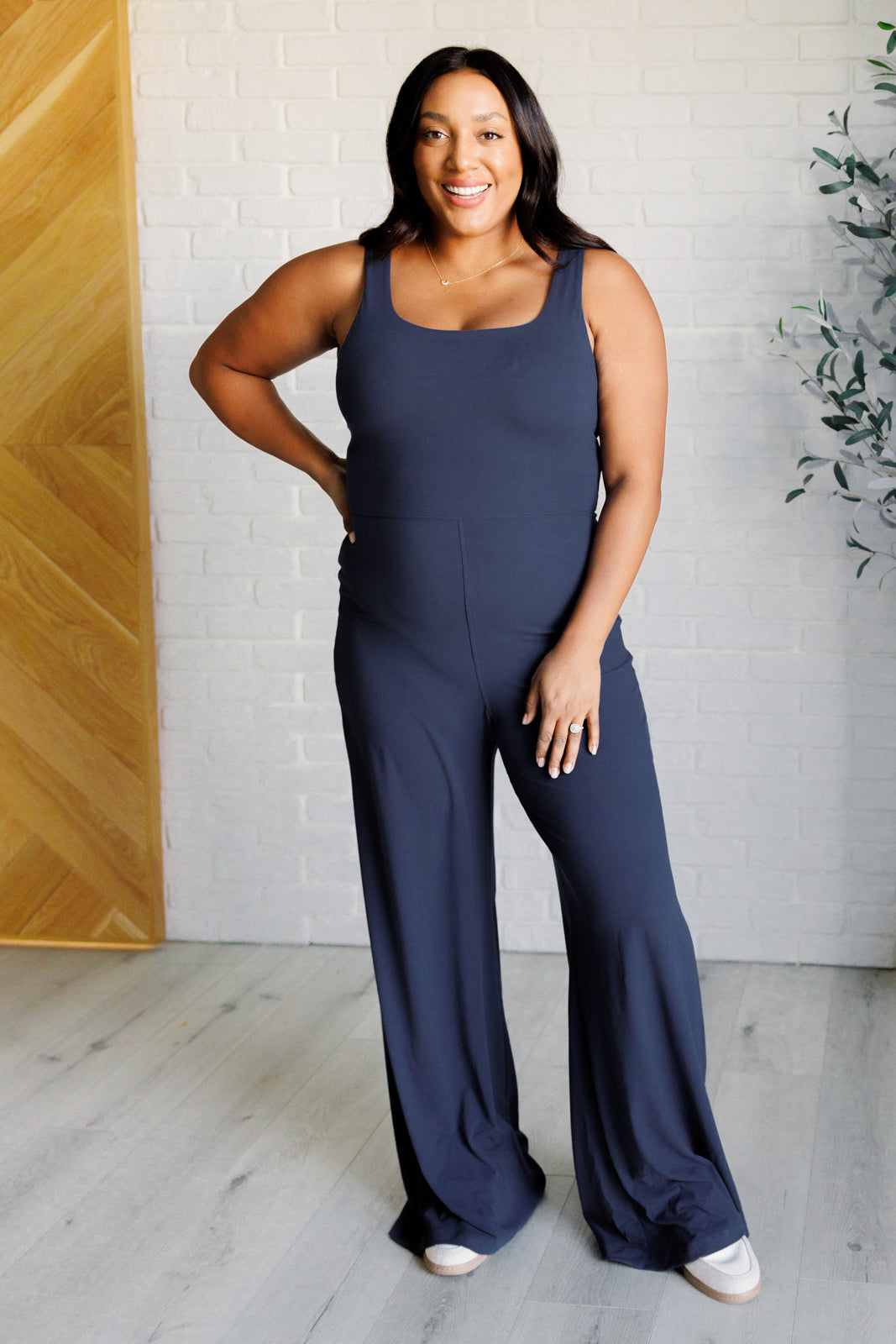 Rae Mode Shavasana Everyday Wide Leg Jumpsuit in Navy Jumpsuits & Rompers