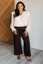 Dear Scarlett Magic Wide Leg Crop Pants in Chocolate Pants