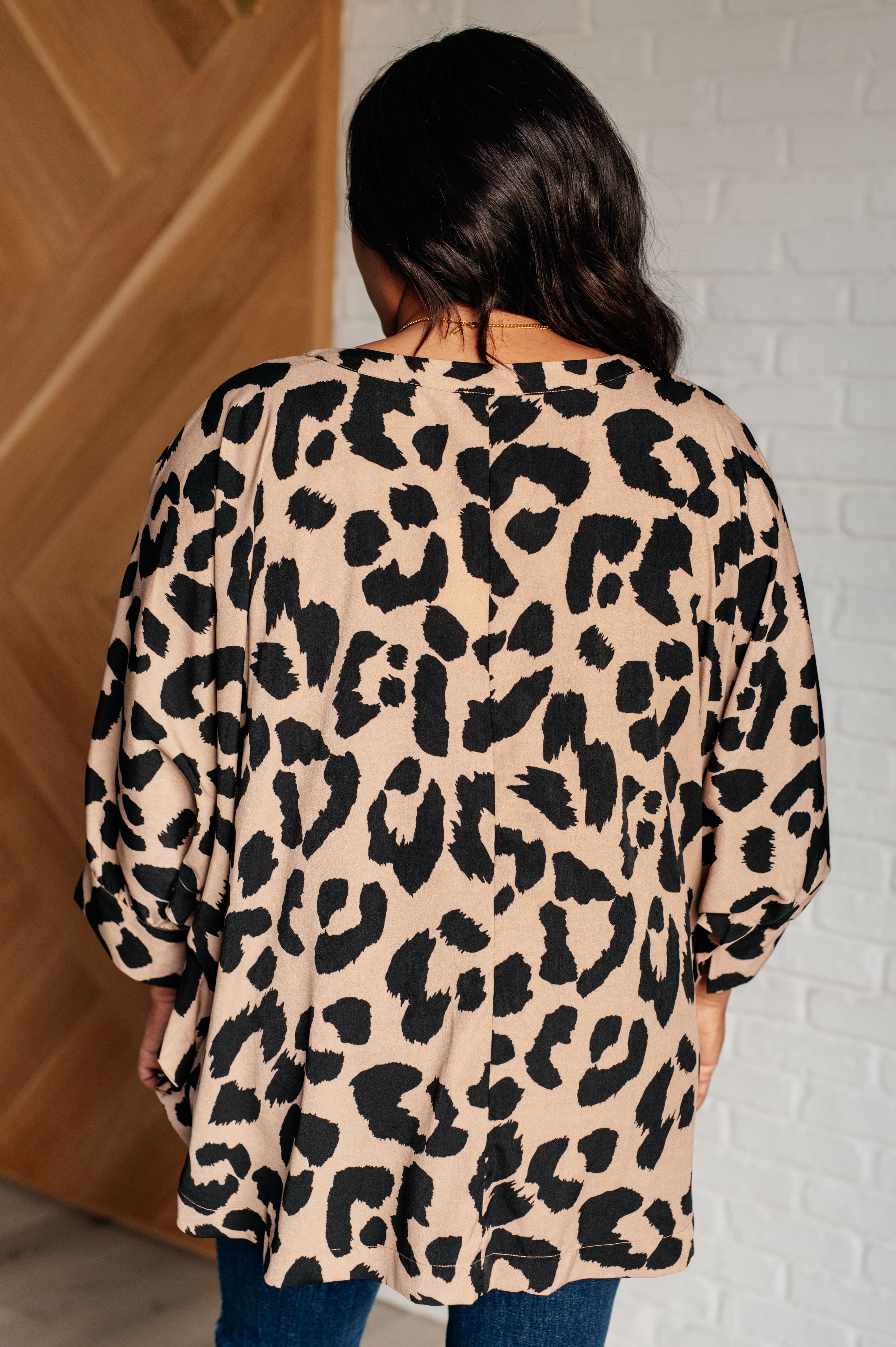 Jodifl She's Got Eyes of Gold Batwing Leopard Print Blouse Shirts & Tops