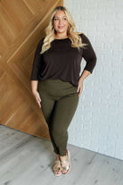 Dear Scarlett Signature Classic Round Neck Top in Chocolate Shirts & Tops