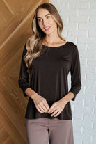 Dear Scarlett Signature Classic Round Neck Top in Chocolate Shirts & Tops