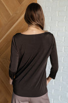 Dear Scarlett Signature Classic Round Neck Top in Chocolate Shirts & Tops