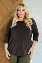 Dear Scarlett Signature Classic Round Neck Top in Chocolate Shirts & Tops