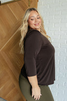 Dear Scarlett Signature Classic Round Neck Top in Chocolate Shirts & Tops