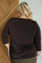 Dear Scarlett Signature Classic Round Neck Top in Chocolate Shirts & Tops