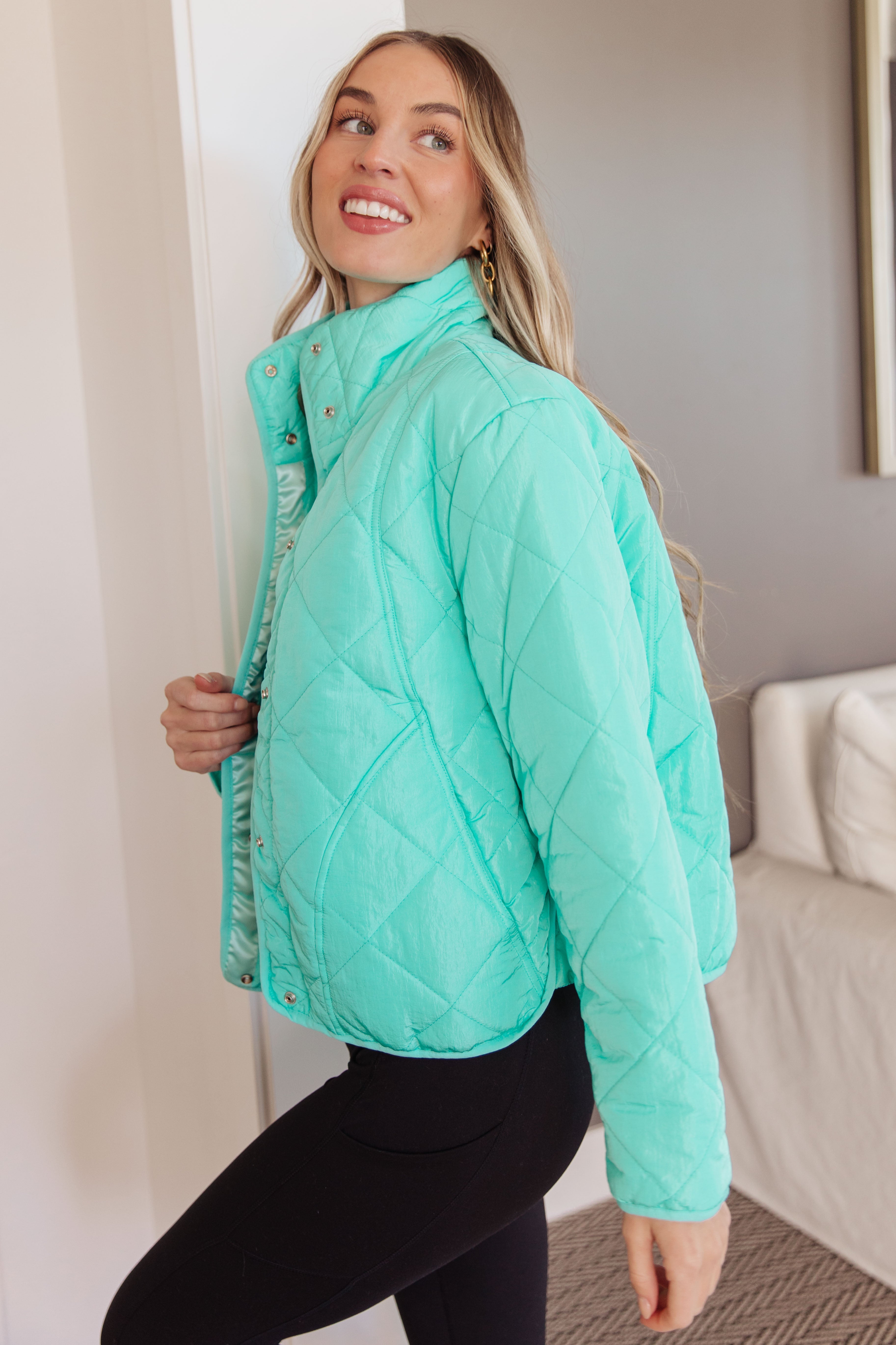 BiBi Slightly Distracted Puffer Turquoise Jacket Layers
