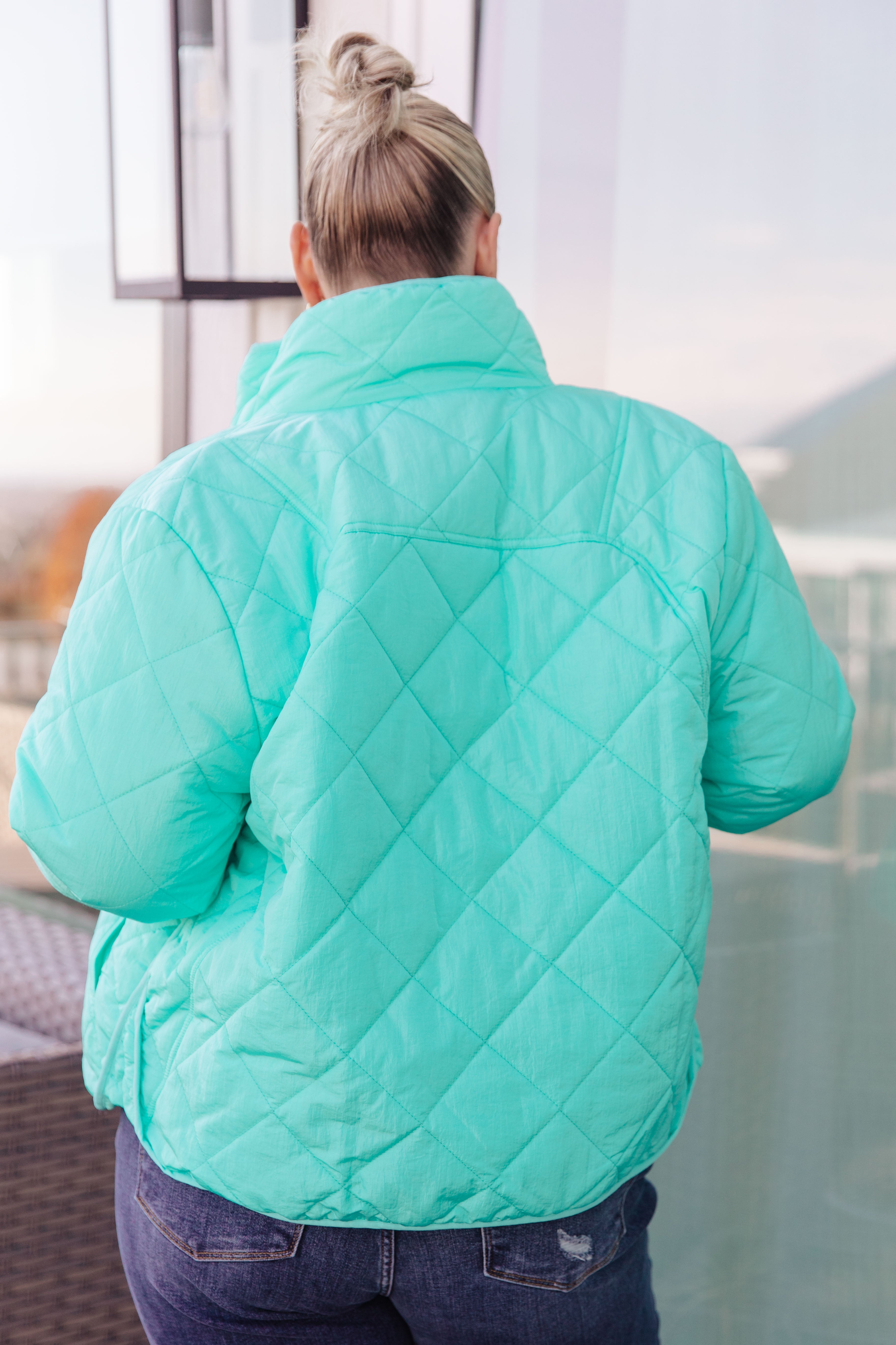 BiBi Slightly Distracted Puffer Turquoise Jacket Layers