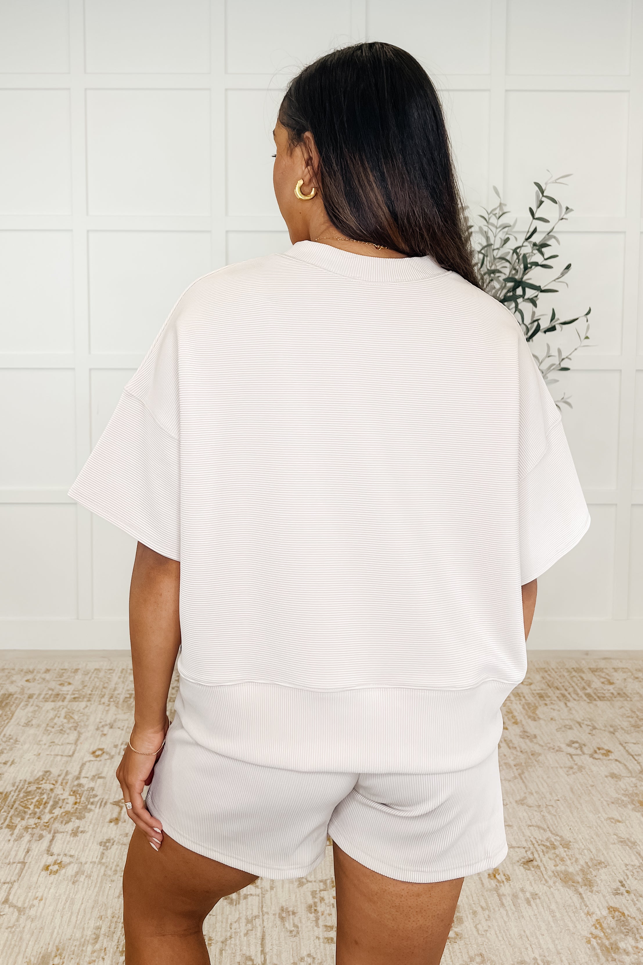 Zenana Slow Sunday Ribbed Knit Set in Sand Beige Womens